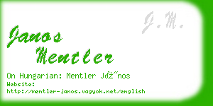 janos mentler business card